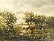 Gerard Bilders Cows at a pond oil painting artist